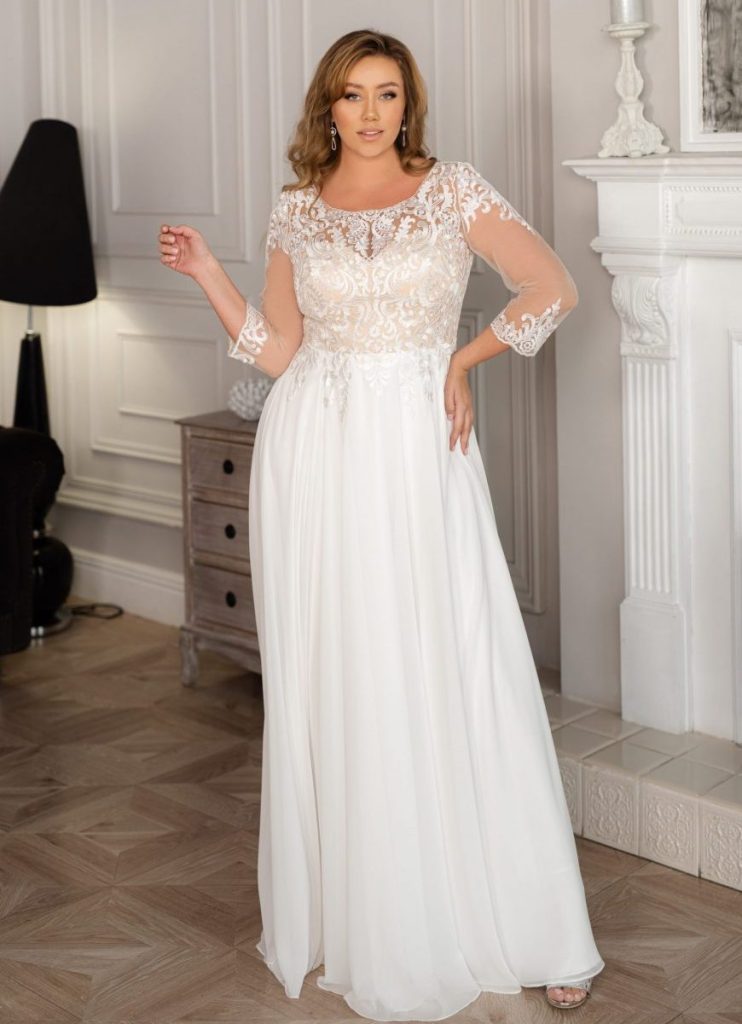 Svadobné šaty pre moletky 32455C, Nora Naviano Plus Size 2021